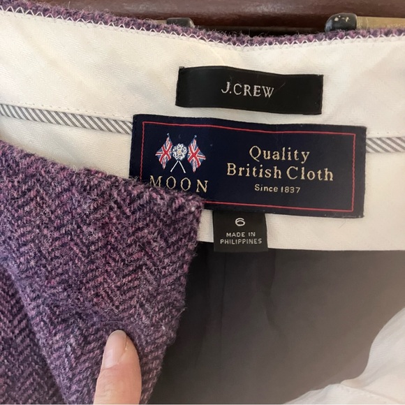 J. Crew x Abraham Moon Purple Herringbone Wool Trousers - Picture 5 of 10